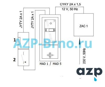 Монетный автомат для открывания двери MAD 1 AZP Brno Чехия (фото, схема)